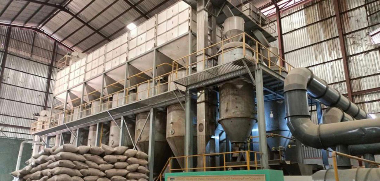 Industrial processing facility for agricultural commodities